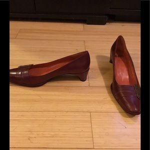 Red heels with metal accent